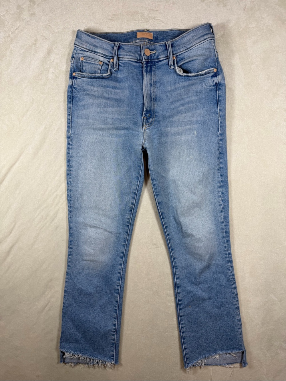 MOTHER Size 28 The Insider Crop Step Fray Limited Edition Medium Blue Jeans